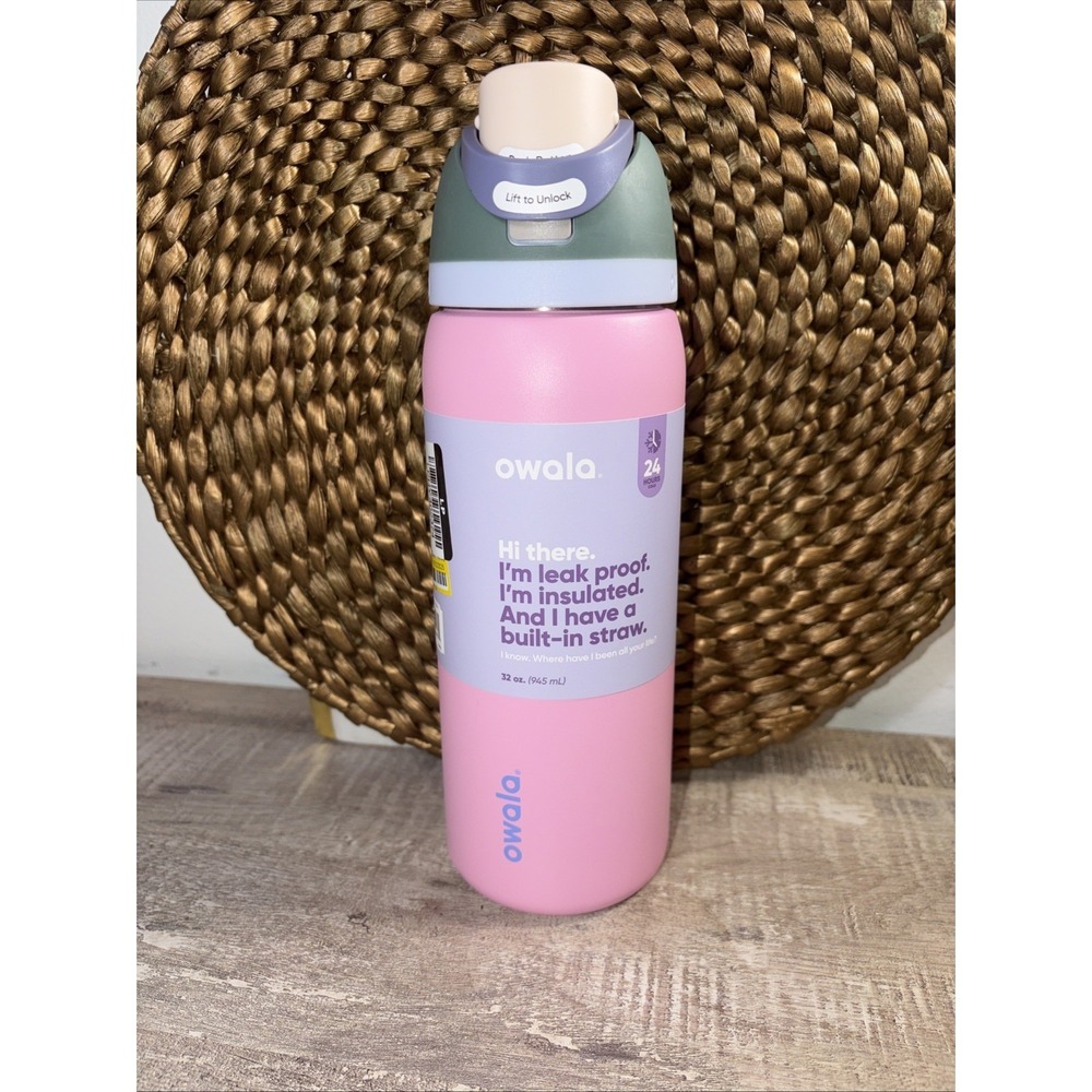 Owala Freesip Water Bottle Stainless Steel 32oz- Kickflip Pink Color NWT